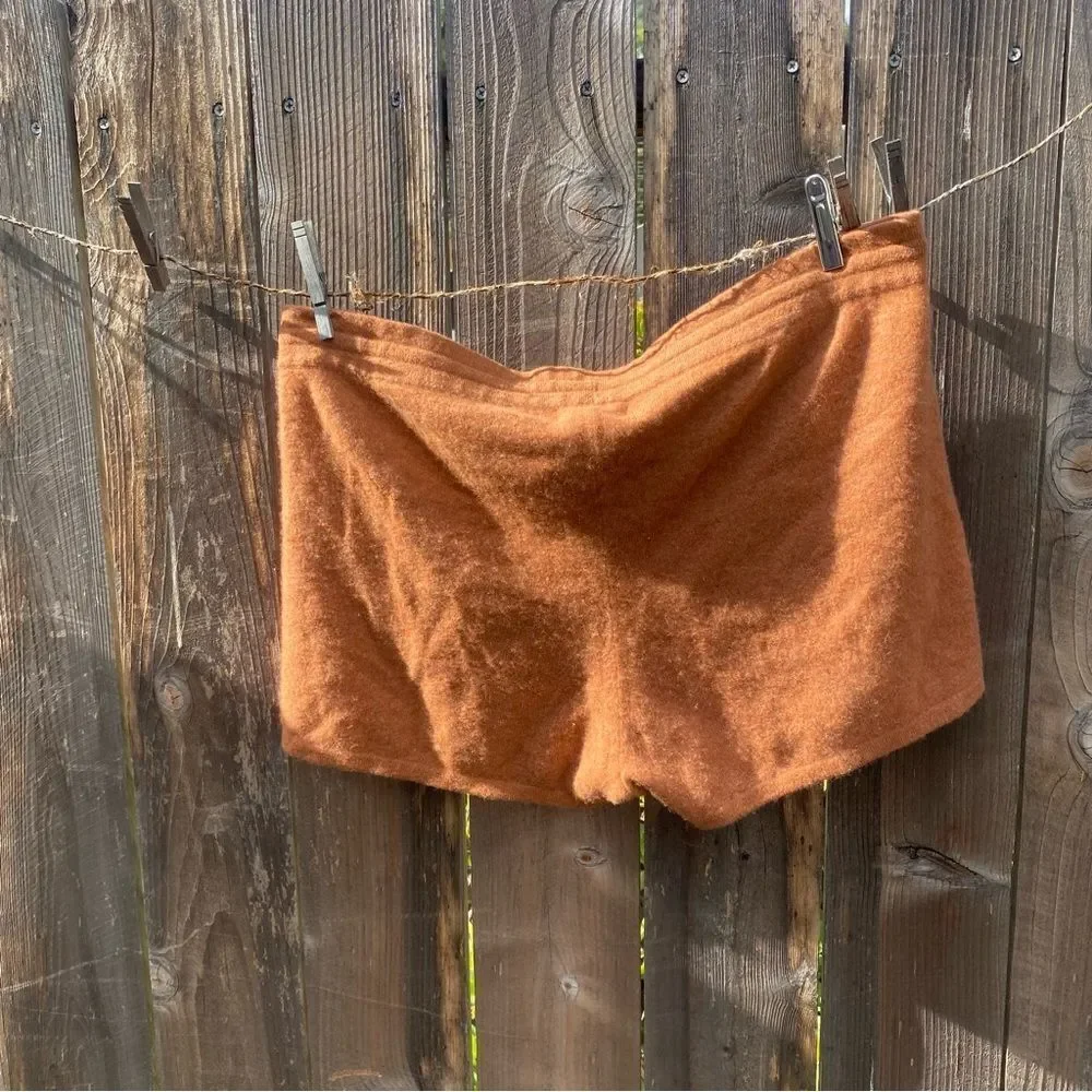 Naadam Cashmere Shorts in Rust Brown Pull-on Knit Short size XL